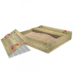 BuddyBox Sandkasten mit Deckel 160x160x36 cm  850005
